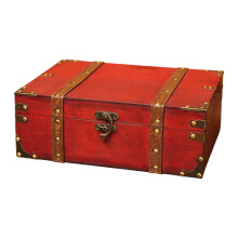 Multifunctional Wooden Storage Box-Red large size witho