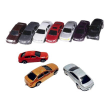 10 Pieces 1:100 Painted Mini Model Cars Scale Street Scenery Train Layout