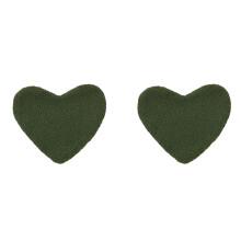 Dessous de verre en forme de cœur en polaire-Vert armée