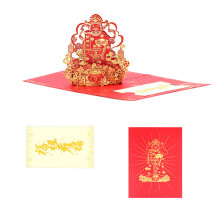Chinese Year Greeting Card with Envelope Paper Cut Design for Spring Festival Celebration