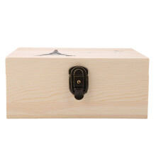 Spacious Wooden Box, Natural Pine Wood Hinged Lid For Vintage Keepsake Storage, Paintable Surface Carving Projects, Smooth Unfinished Surface, Durable