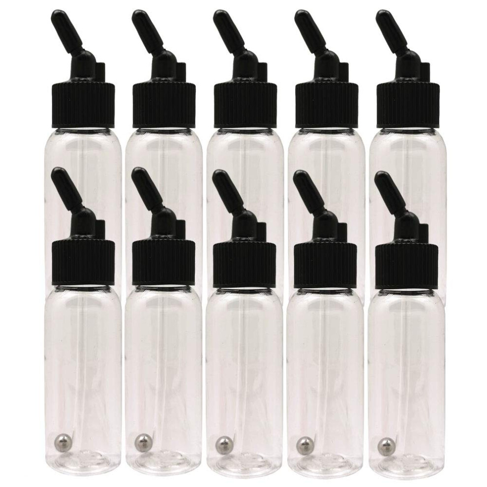 30Ml Plastic Airbrush Paint Bottles With Lids, Dual Action Accessories For Paasche Iwata Badger 9339159849583