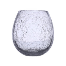 Glass Drinkware Whiskey Glasses with Elegant Gradient Color and Ice Crack Design, Orange Clear