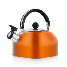 Stovetop Whistling Kettle 3L Stainless Steel Tea Kettle Red Fast Boiling for Gas and Induction