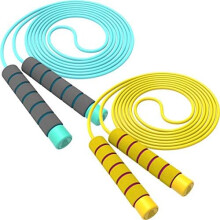 Kids' Skipping Rope, 2 Pack Adjustable Jumping Rope With Comfortable Non-Slip Foam Handles, High-Quality Anti-Winding, For Indoor And Outdoor Exercise