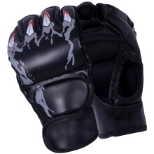 Half Finger Boxing Gloves Breathable Protective for Adults Kickboxing Punching Black