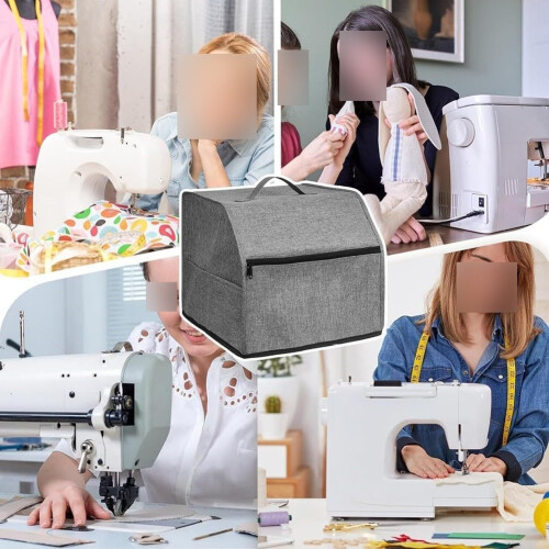 Sewing Machine Dust Cover Oxford Fabric Foldable Protective Case for Overlock Serger (Grey) 1