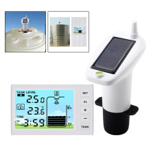 Solar Powered Digital Water Level Monitor with Temperature Display, IP65 Waterproof, Alarm, Backlit