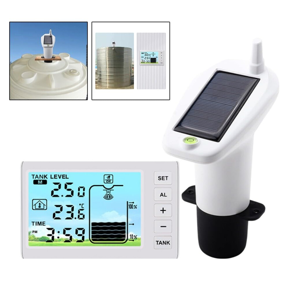 Solar Powered Digital Water Level Monitor With Temperature Display, Ip65 Waterproof, Alarm, Backlit 9119770405951
