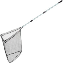 Rete da pesca compatta e pieghevole, manico in alluminio, asta telescopica in rete di nylon per avventure di pesca, design pieghevole leggero e
