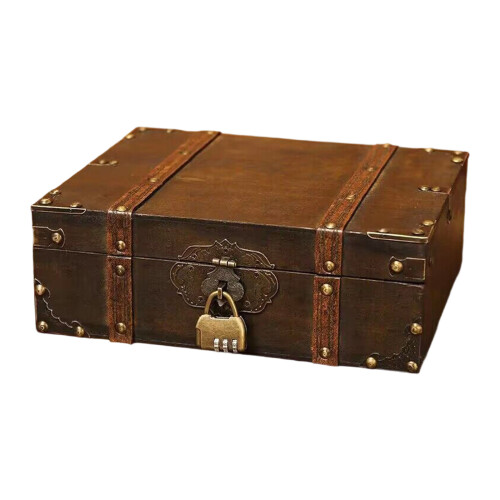 Multipurpose Wooden Storage Box with Retro-Grey mediums sized