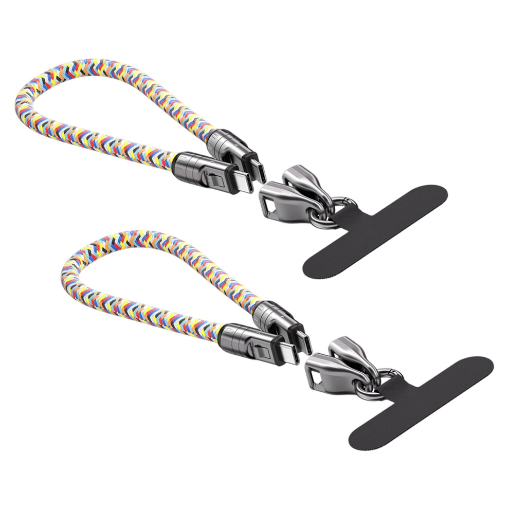 Double End Type C Cable, Detachable Clip Phone Lanyard-2 2Pcs 7704000451246
