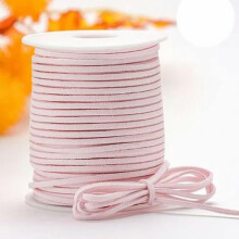 50 Yards Suede Leather Cord Flat Velvet Rope for Jewelry Making and Crafts Cherry Blossom Pink