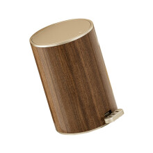 Modern Wood Grain Trash Can with Lid, Sealed Design, 9L 12L Waste Bin for Home and Office