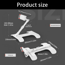 360 Degree Adjustable Rotation Phone Stand for Multiple Position Comfort Viewing White