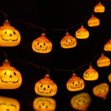 Lumini decorative înfricoșătoare de Halloween, ghirlande luminoase durabile cu dovleac, cu 2 moduri de iluminare, economisire de energie pentru