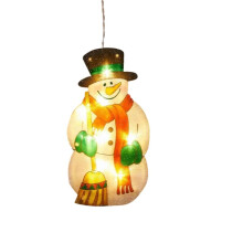 Decoración para interiores y exteriores: Luces navideñas colgantes para ventanas, con ventosa, funcionan con pilas, de material acrílico para una