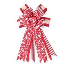 Heart Shaped Wreath Bow Romantic Valentine Decoration For Front Door Outdoor Indoor Use LED Lighted Yard Decor Halloween Inflatable Decorations, Brigh