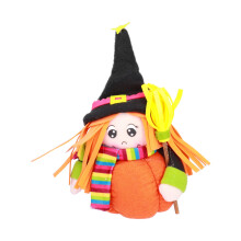 Mini kerstboomversieringen Halloween heks pluche, fijn afgewerkt, zacht knuffeldier voor kinderen en verzamelaars, feestelijke huisdecoratie met