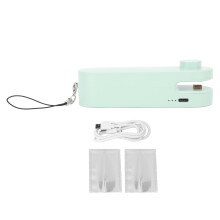 2-in-1 oplaadbare zaksealmachine, USB-C warmtesealer met snijder, hulpmiddel voor het vers houden van snacks in zakjes, met magnetische achterkant en