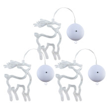 Decoración navideña luminosa, luces de estrellas a pilas, LED blanco cálido con ventosa para ventanas, iluminación programable para crear un
