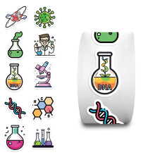 Wetenschap Cartoon Stickers Herbruikbare PVC-stickers voor