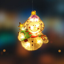 Luces navideñas colgantes para ventanas con altura ajustable, decoraciones de interior con materiales seguros, adornos navideños iluminados para un