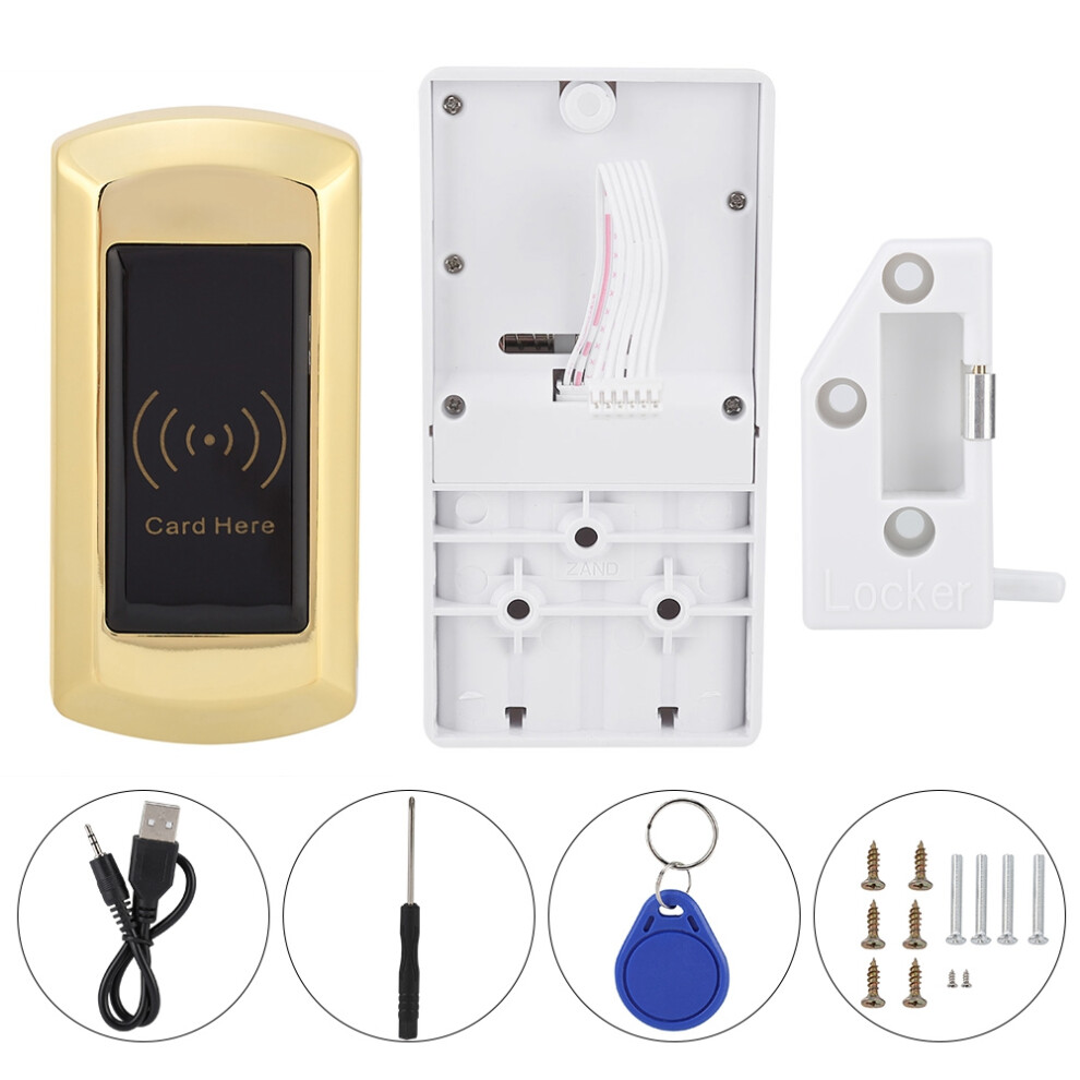 Zinc Alloy Smart Rfid Lock, Golden Heavy Duty Security Lock For Keyless Entry, Easy To Use Digital Password Keypad, Three Unlocking Modes 9554910083949