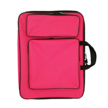 WaterResistant Art Portfolio Bag with Reinforced Shoulder Strap, Holds Eight Sketch Pads, Rose Red