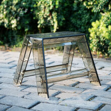 Transparent Acrylic Folding Step Stool Lightweight OneStep Ladder for Adults Indoor Outdoor