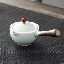 Gongfu Porcelain Tea Set with 360 Rotation Maker and Builtin Infuser for Travel