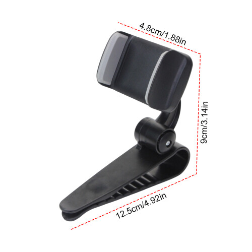 Drehbare Universal-Auto-Sonnenblende-Handyhalterung,-Schwarz 2