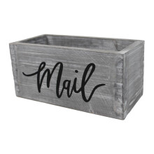 Wooden Letter Holder Mail Organizer Tray for Desk or Entryway Rustic Grey Home Office