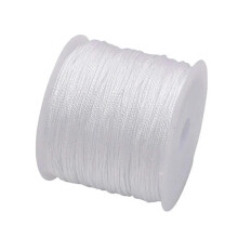 Nylon Beading Cord 0.8mm Braided Satin String for Jewelry Making Bracelets Chinese Knot 50Yds White