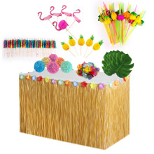 Leis hawaiene pentru decorațiuni de petrecere Luau, colorate tropicale, dimensiune universală, colier cu flori de mătase, consumabile pentru