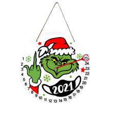 Julepynt, unik designadventskalender med magnetisk peker for daglige bevegelser, brukervennlig Grinch-tema nedtelling til julekalender