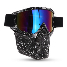 Motorradbrille mit kreisförmigem Belüftungsdesign, abnehmbarer Gesichtsabdeckung für Männer, Frauen und Jugendliche, wind- und staubdicht, für