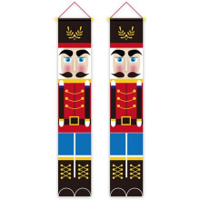 Bannere elegante cu spărgătorul de nuci, decorațiuni de Crăciun pentru interior și exterior, material Oxford din poliester durabil, ușor de