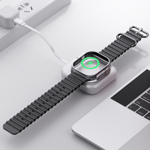 Retractable Cord Wireless Charging Station for Watch-White 1