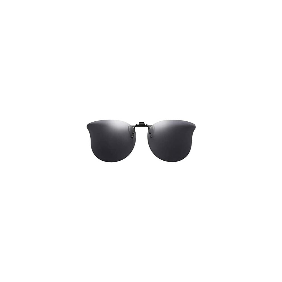 Clip-on Sunglasses with Rimless Lens, Flip Up Design Oversized Sunglasses for Prescription Glasses, Anti-Glare UV400 Protection Polarized Lens for Eye
