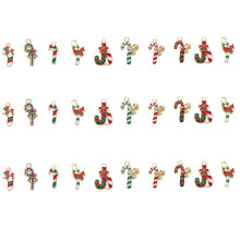 Breloques en forme de canne de noël en métal, pour boucles-30