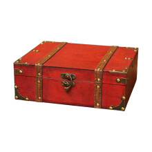 Elegante houten souvenirdoos Veiligheidsslot-Rood ontgrendeldS M