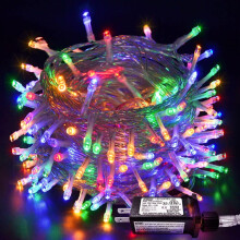 Guirnalda de luces LED extralarga de 200 LED (66 pies), luces blancas cálidas para interiores y exteriores, ideales para decoración navideña.