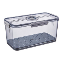 Large Airtight Bread Box with Stainless Steel and Wooden Design, Odor Resistant, Gray