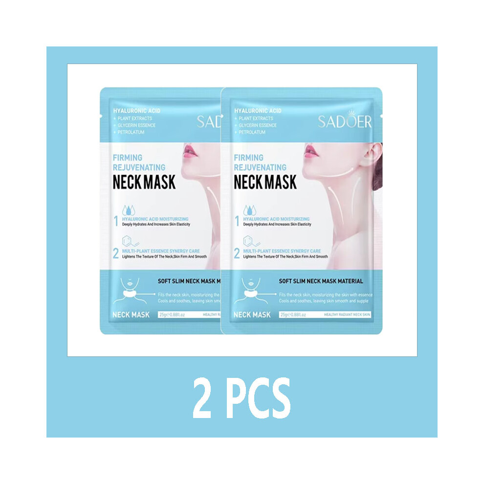 (2 pcs) SADOER Hyaluronic Acid Neck Mask Collagen Firming Neck Masks Nourishing Brightening Beauty Moisturizing Necks Skin Care