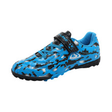 Kids Football Boots Non Slip Breathable Soccer Shoes with Spikes for Training Boys Girls Blue Black 2 UK