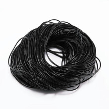 Cowhide Leather Round Cord 5m Rope for DIY Bracelet Necklace Jewelry Making Black 2.5mm