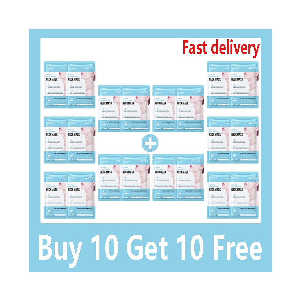 (20 pcs) SADOER Hyaluronic Acid Neck Mask Collagen Firming Neck Masks Nourishing Brightening Beauty Moisturizing Necks Skin Care