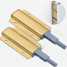 Alsidig anvendelse, 4 guldfarvede magnetiske låse i aluminiumslegering, tryk-for-at-åbne dørbeslag, nem installation, robust, problemfrit design,