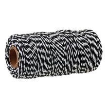 Macrame Cotton Rope 2mm 100m Twisted Cord for DIY Craft, Sewing, Wedding and Home Décor Black White